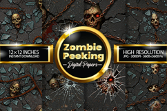 Zombie Peeking Digital Papers - 04 Variations Product Image 1