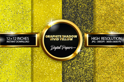 Graphite Shadow Vivid Yellow Glitter Digital Papers Digital Product Image 1