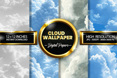 Cloud Wallpaper Digital Papers - 04 Variation Product Image 1