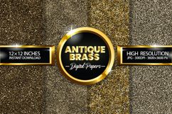 Antique Brass Glitter Digital Papers - 04 Variations Product Image 1