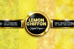 Lemon Chiffon Glitter Digital Papers - 04 Variations Product Image 1