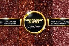 Sienna Deep Glitter Digital Papers - 04 Variations Product Image 1