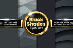 Black Shades Digital Papers - 04 Variations Product Image 1