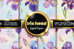 Iris Head Digital Papers - 04 Variations Product Image 1