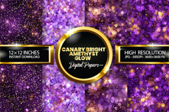Canary Bright Amethyst Glow Digital Papers - 04 Varitions Product Image 1