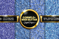 Cornflower Glitter Digital Papers - 04 Variations Product Image 1