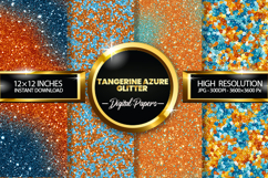 Tangerine Azure Glitter Digital Papers - 04 Variations Product Image 1