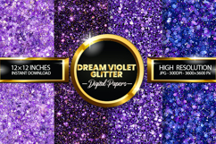 Dream Violet Glitter Digital Papers - 04 Variations Product Image 1
