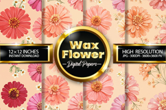 Watercolor Waxflower Digital Papers - 04 Variations Product Image 1