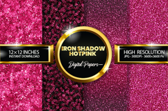 Iron Shadow Hot Pink Glitter Digital Papers - 04 Varitions Product Image 1