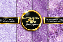 Buttercream Lilac Whisper Glitter Digital Papers Product Image 1