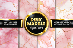 Pink Marble Digital Papers - 04 Variation Product Image 1