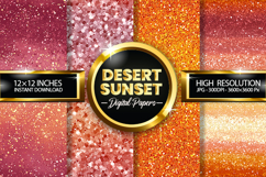 Desert Sunset Glitter Digital Papers - 04 Variations Product Image 1