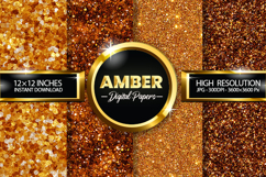 Amber Glitter Digital Papers - 04 Variations Product Image 1