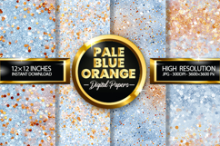 Pale Blue Orange Digital Papers - 04 Variations Product Image 1