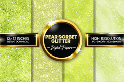 Pear Sorbet Glitter Digital Papers - 04 Variations Product Image 1