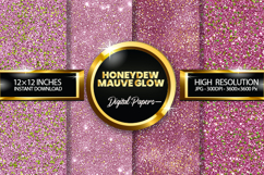 Honeydew Mauve Glow Glitter Digital Papers Product Image 1