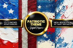 Patriotic Theme Digital Papers - Patriotic Texture Product Image 1