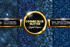 Cosmic Blue Glitter Digital Papers - 04 Variations Product Image 1