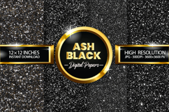 Ash Black Glitter Digital Papers - 04 Variations Product Image 1