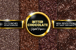 Bitter Chocolate Glitter Digital Papers - 04 Variations Product Image 1