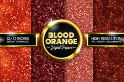 Blood Orange Glitter Digital Papers - 04 Variations Product Image 1