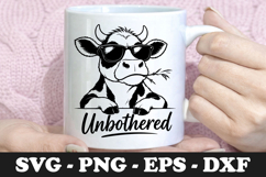 Unbothered | Cool Cow SVG Mug Design Product Image 1