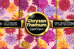 Chrysanthemum Digital Papers - 04 Variations Product Image 1