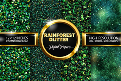 Rainforest Glitter Digital Papers - 04 Variations Product Image 1