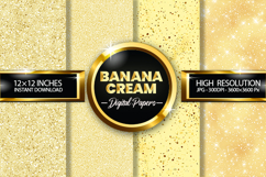 Banana Cream Glitter Digital Papers - 04 Variations Product Image 1