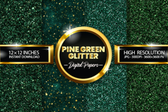 Pine Green Glitter Digital Papers - 04 Variations Product Image 1