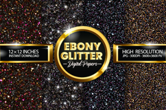 Ebony Glitter Digital Papers - 04 Variations Product Image 1