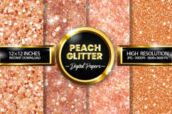 Peach Glitter Digital Papers - 04 Variations Product Image 1