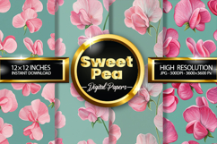 Sweet Pea Digital Papers - 04 Variations Product Image 1