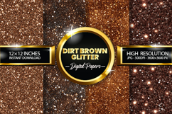 Dirt Brown Glitter Digital Papers - 04 Variations Product Image 1