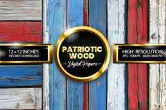 Patriotic Wood Digital Papers - Patriotic Texture Product Image 1
