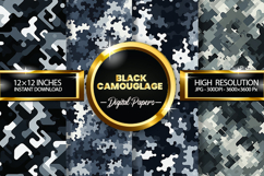 Black Camouglage Digital Papers - 04 Variation Product Image 1