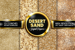 Desert Sand Glitter Digital Papers - 04 Variations Product Image 1