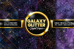 Galaxy Glitter Digital Papers - 04 Variations Product Image 1