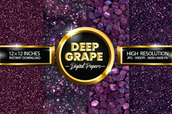 Deep Grape Glitter Digital Papers - 04 Variations Product Image 1