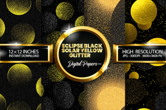 Eclipse Black Solar Yellow Digital Papers - 04 Varitions Product Image 1