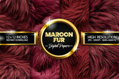 Maroon Fur Digital Papers - 04 Variation Product Image 1