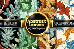 Abstract Leaves Digital Papers - 04 Variations Product Image 1