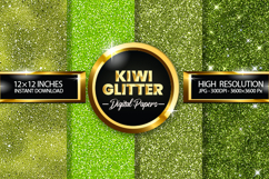 Kiwi Glitter Digital Papers - 04 Variations Product Image 1
