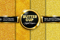 Buttercup Glitter Digital Papers - 04 Variations Product Image 1