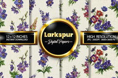 Larkspur Spikes Digital Papers - 04 Variations Product Image 1