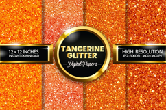 Tangerine Glitter Digital Papers - 04 Variations Product Image 1