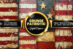 Grunge Patriotic Digital Papers - Patriotic Texture Product Image 1