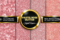 Pastel Rose Glitter Digital Papers - 04 Variations Product Image 1