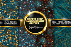 Coffee Clay Powder Aqua Glitter Digital Papers Glitter Product Image 1